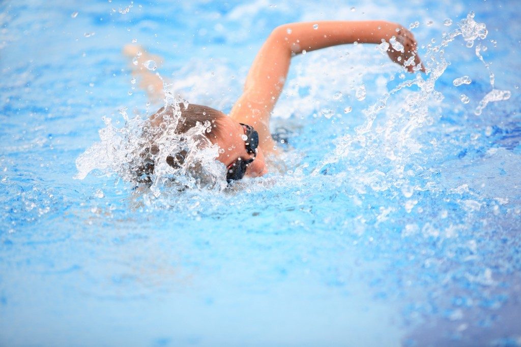 Woman doing freestyle swim