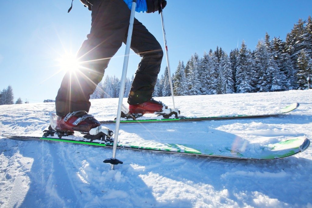 man skiing