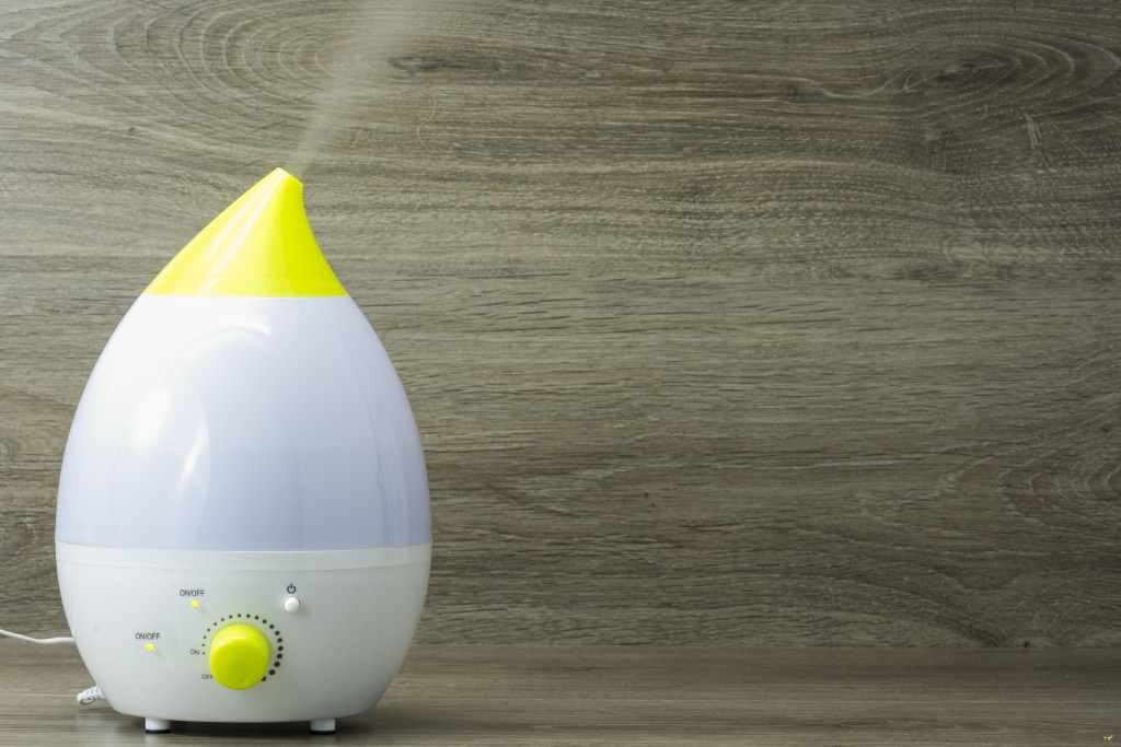 A humidifier on a wooden background