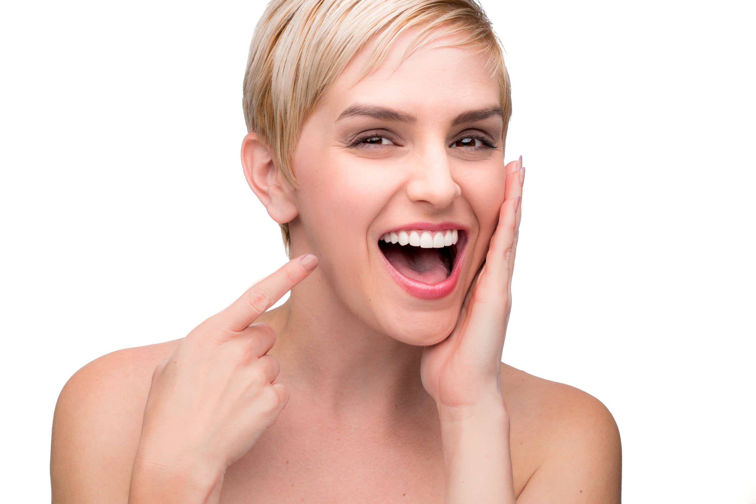 woman with veneers