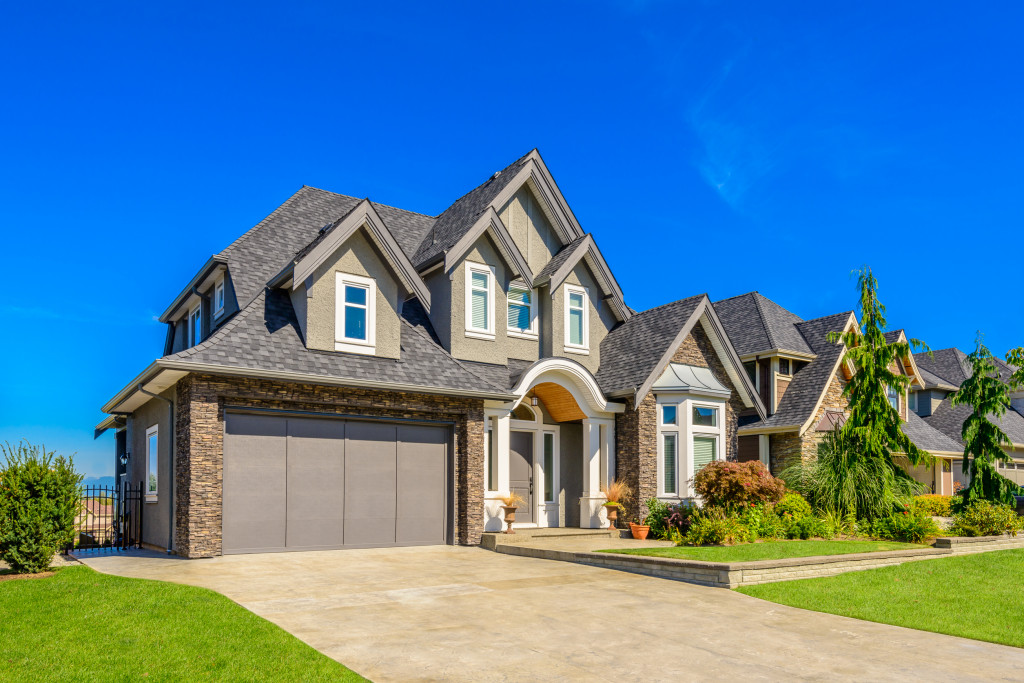 peaceful neighborhood in suburbs