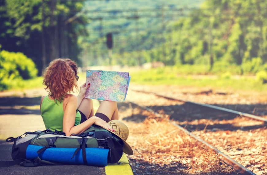 map, waiting for a train