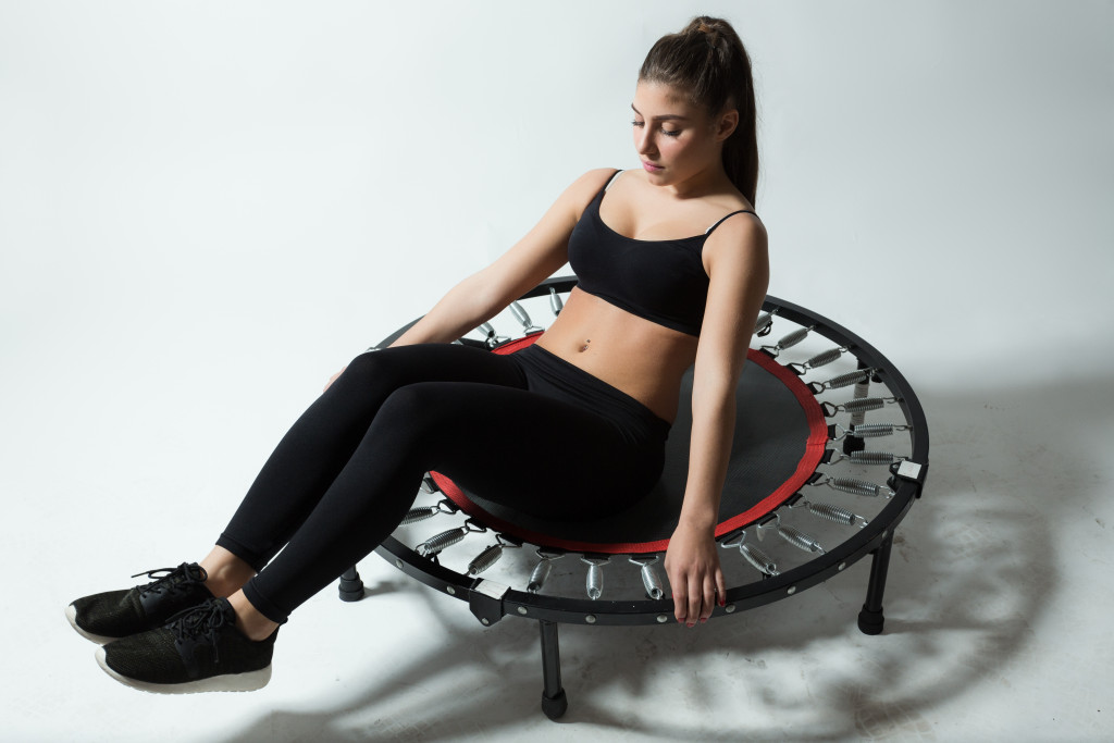 exercising in the trampoline